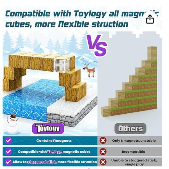 108PCS Magnetic Blocks Magnet Toy Mine Magnet World Frozen Ice Edition - Picture 4 of 7